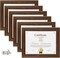 8.5x11 Certificate Picture Frames Diploma Document Picture Frames Tempered Glass Rustic Brown Frame Set of 6 Pack